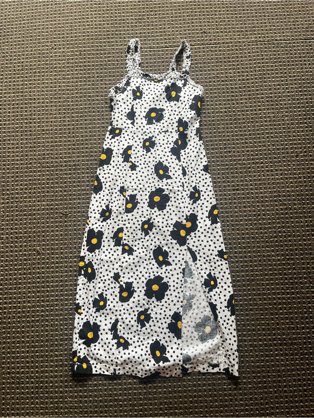 White Floral Polka Dot Maxi/Midi Dress